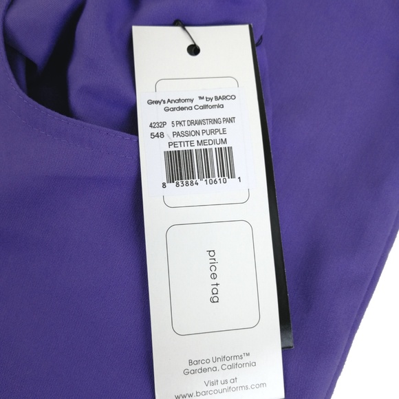 Grey's Anatomy Scrub Pants Passion Purple 4232 - Picture 2 of 3